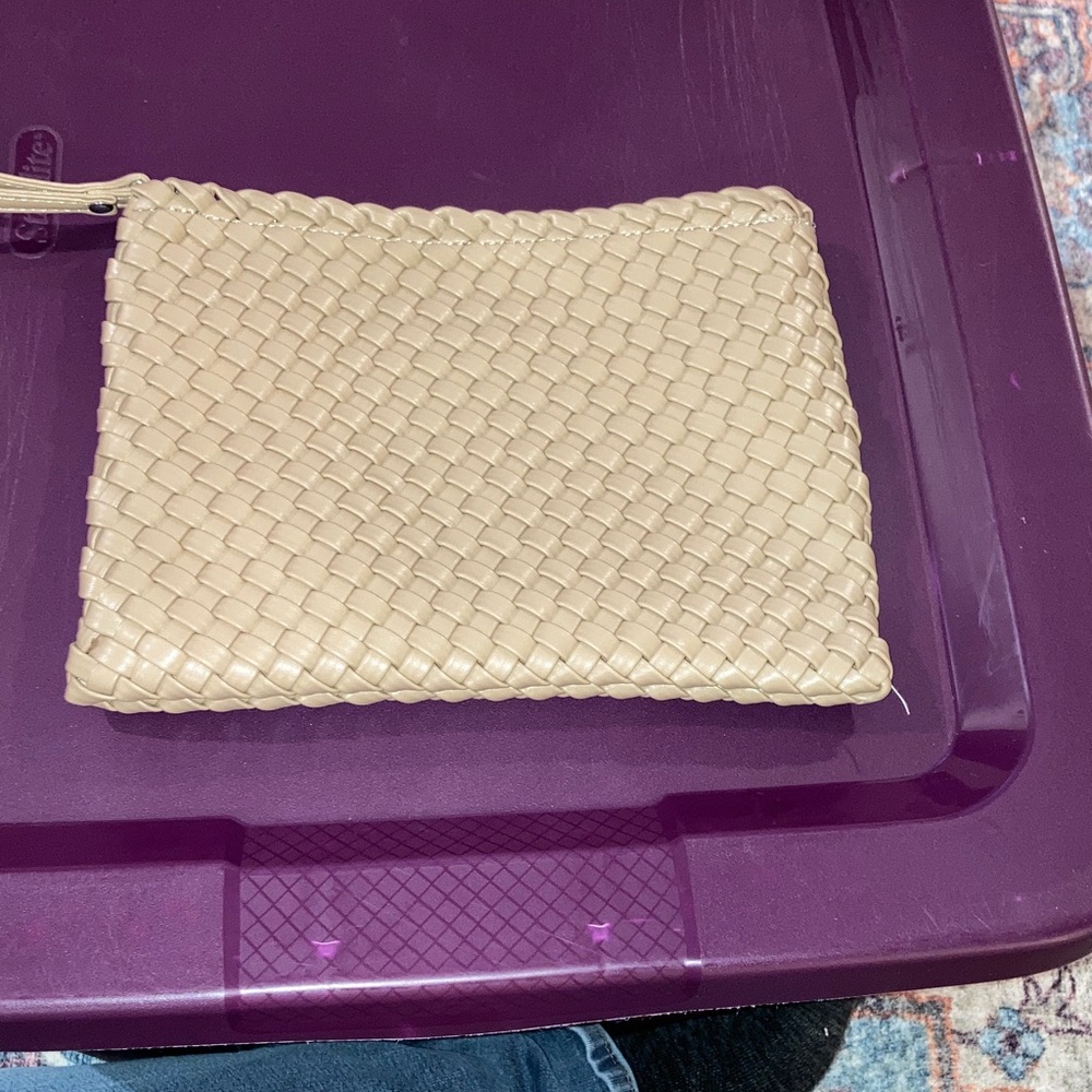 Rachel Zoe Beige Woven Clutch